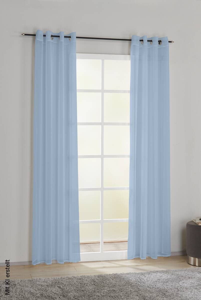 POCOline Ösenvorhang Micha blau B/L: ca. 135x235 cm