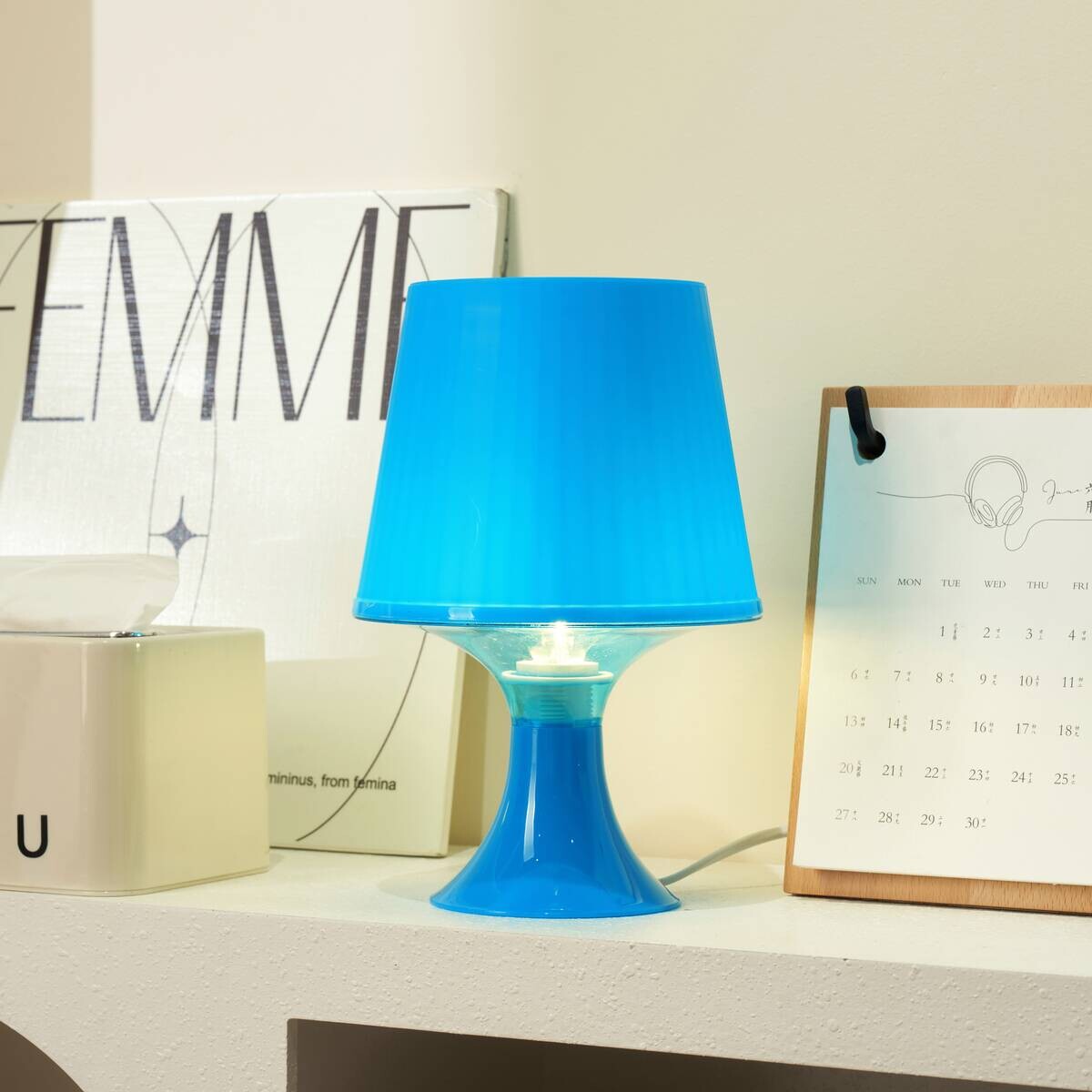 POCOline Tischleuchte Louie blau E14 1 Brennstellen