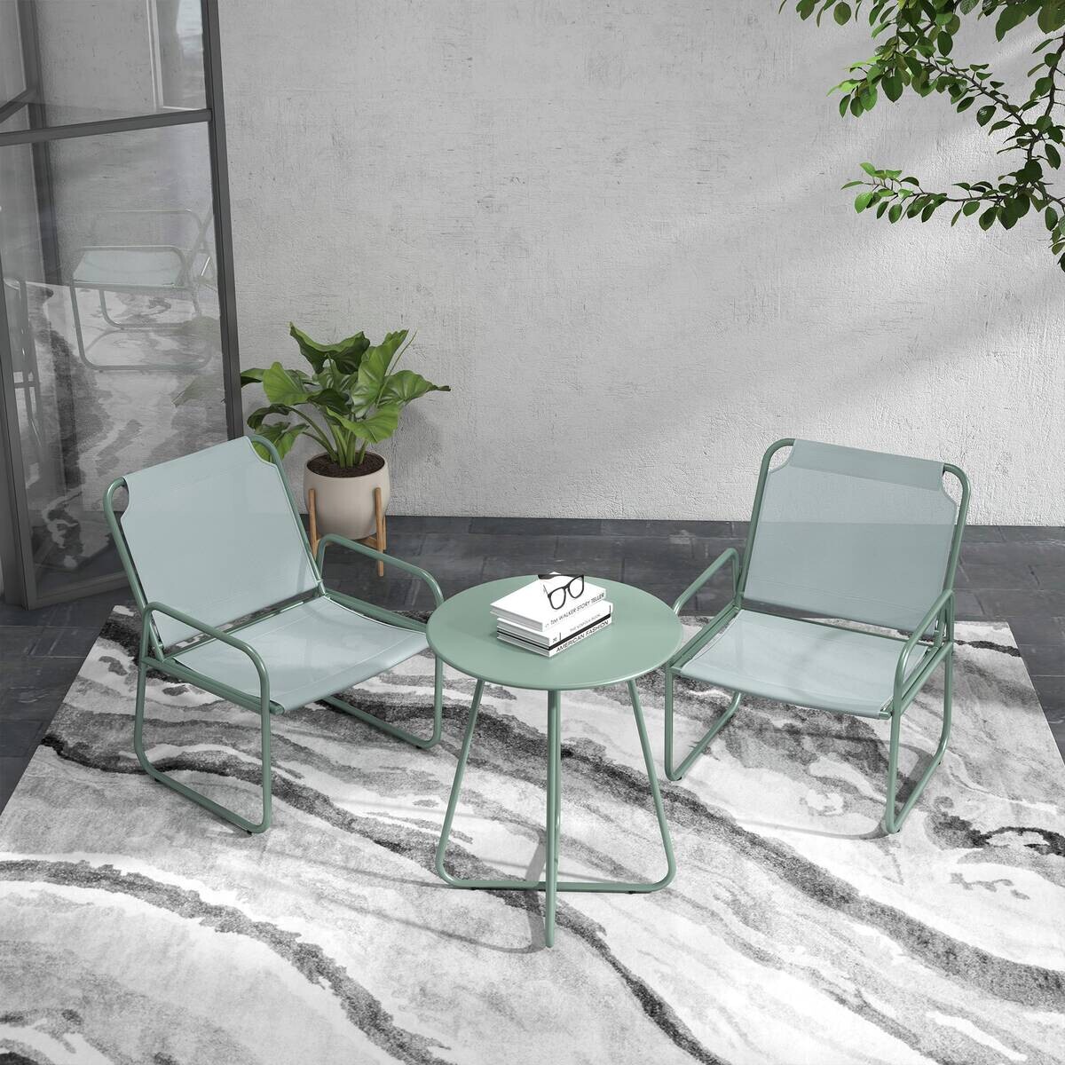 Outsunny Sitzgruppe grün Mesh B/H/L: ca. 57x63x82 cm