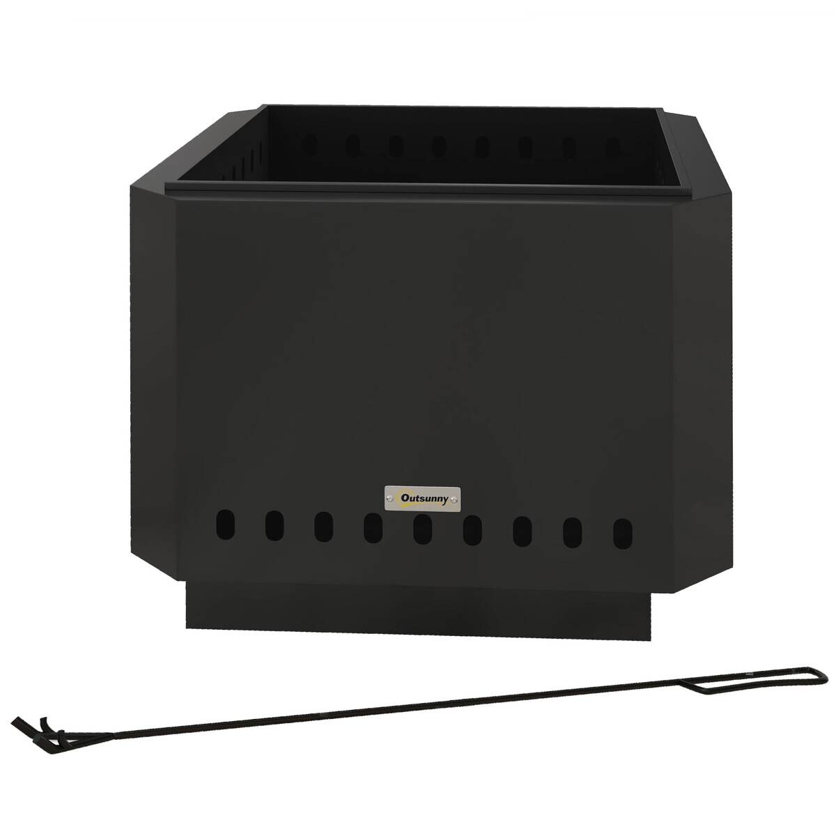 Outsunny Feuerschale schwarz Metall B/H/L: ca. 48x41x48 cm