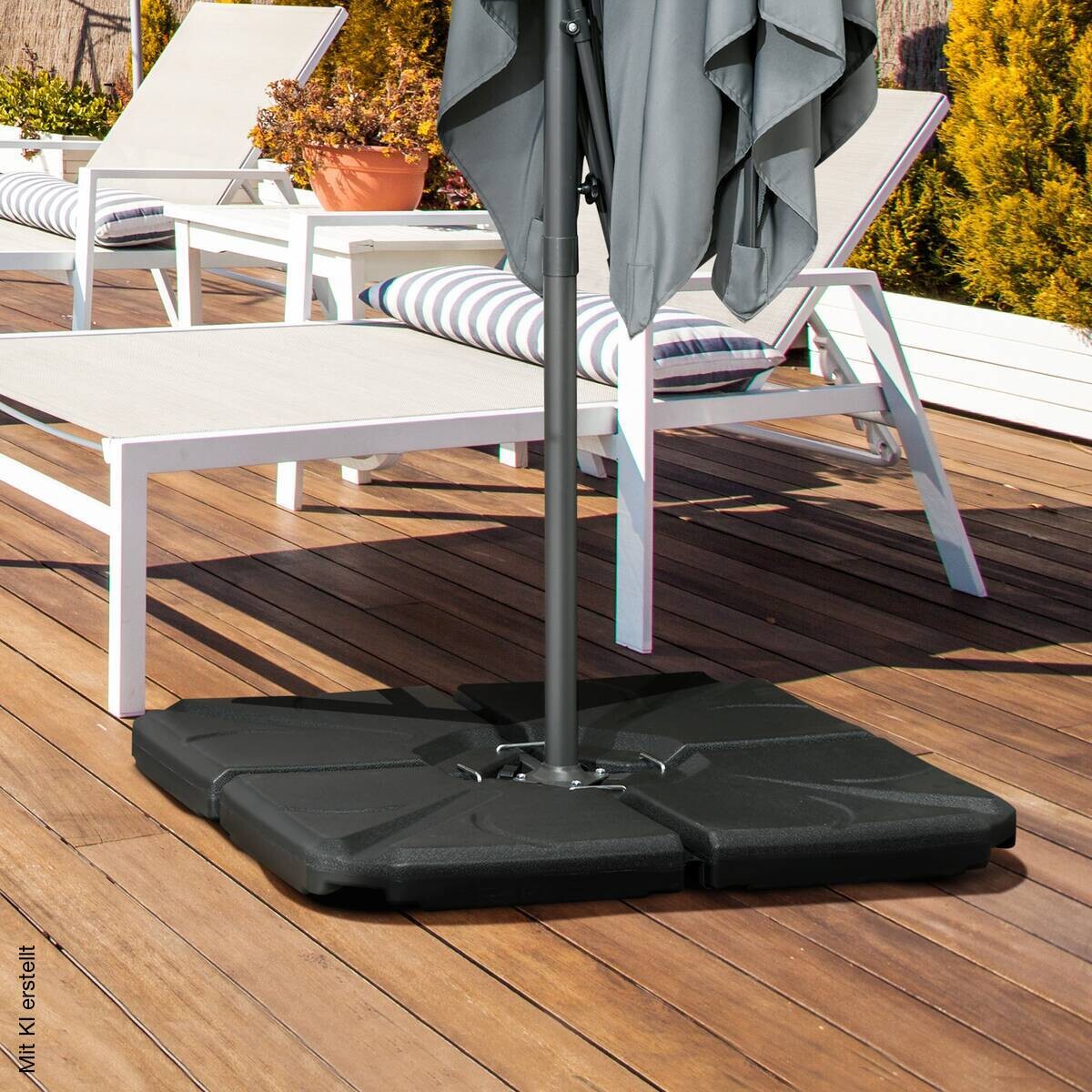 Outsunny Schirmgewichte schwarz Kunststoff B/H/L: ca. 103x8,3x103 cm