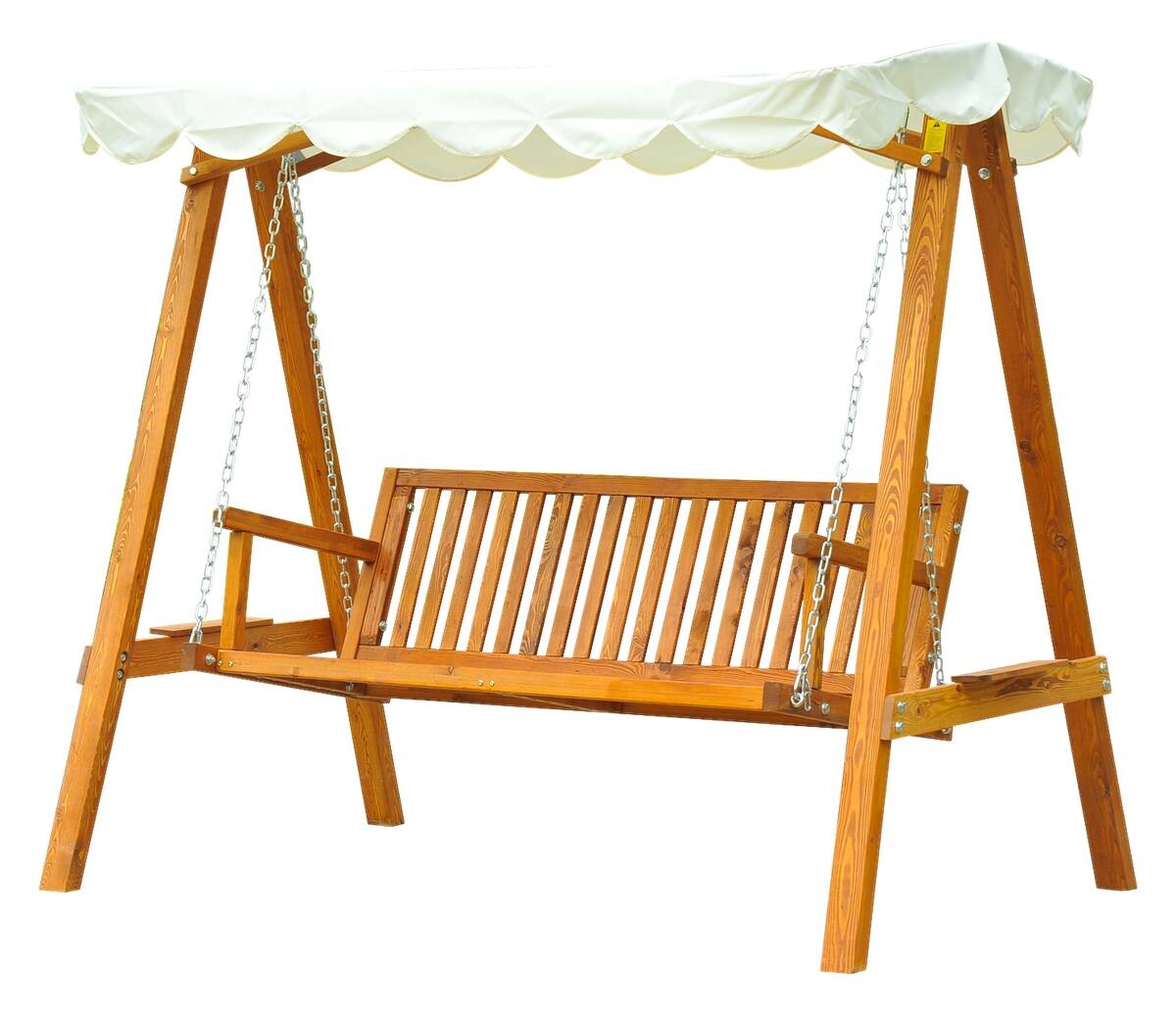 Outsunny Hollywoodschaukel natur Metall B/H/L: ca. 130x185x205 cm