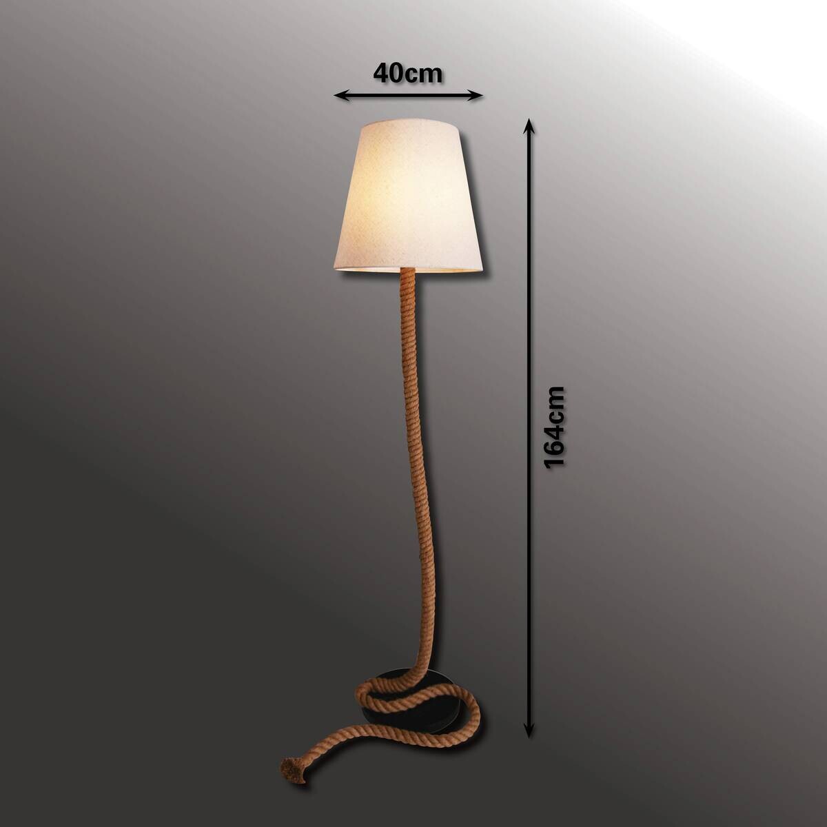 Näve Leuchten Stehlampe 2068227 natur Kunststoff Textil Metall B/H/T: ca. 40x165x40 cm 1 Brennstellen