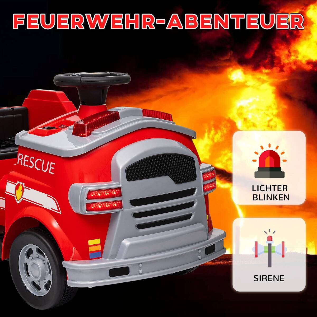 AIYAPLAY Kinder Elektroauto rot B/H/L: ca. 49x52x86 cm