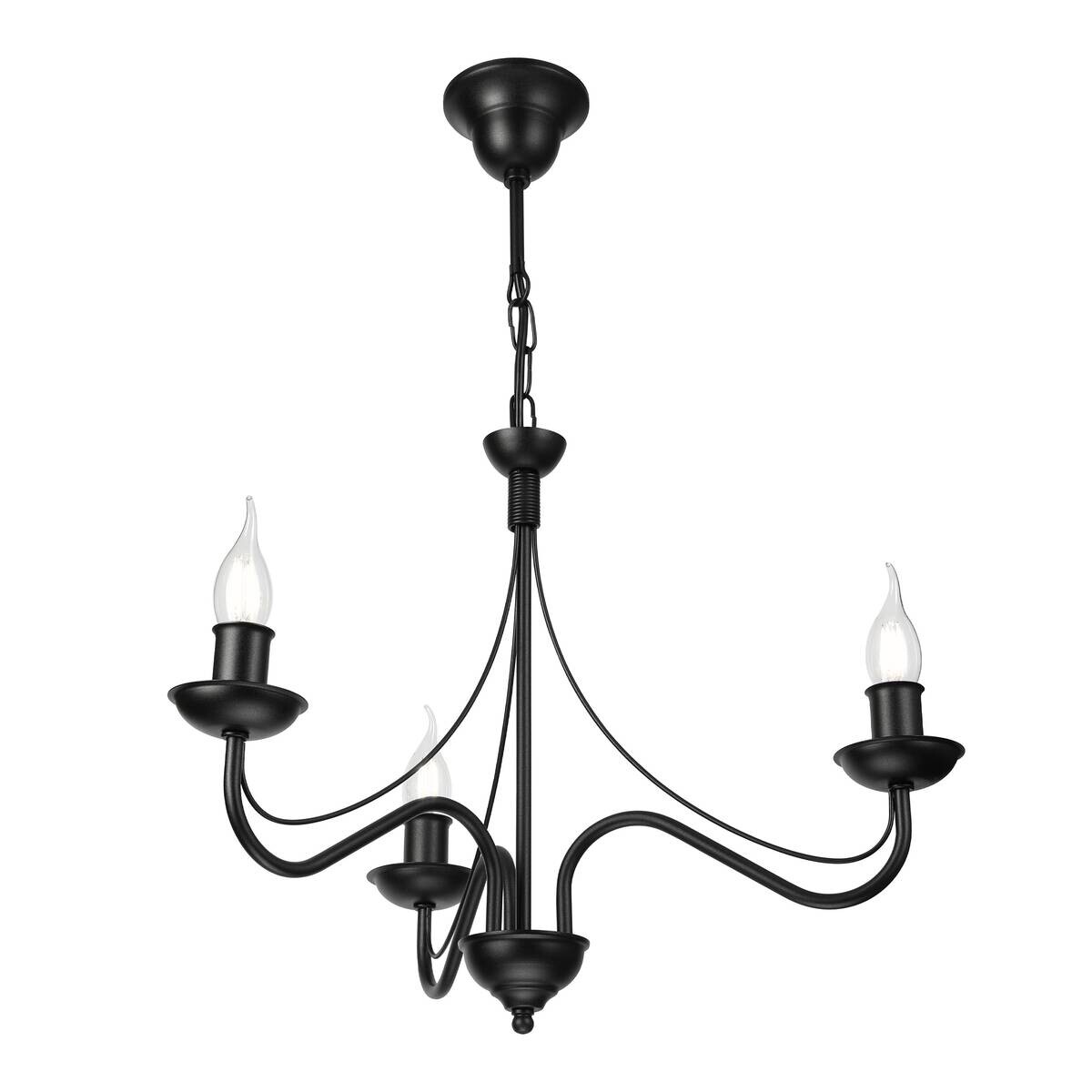 Lamkur Pendelleuchte schwarz Stahl B/H/L: ca. 53x71x53 cm E14 3 Brennstellen