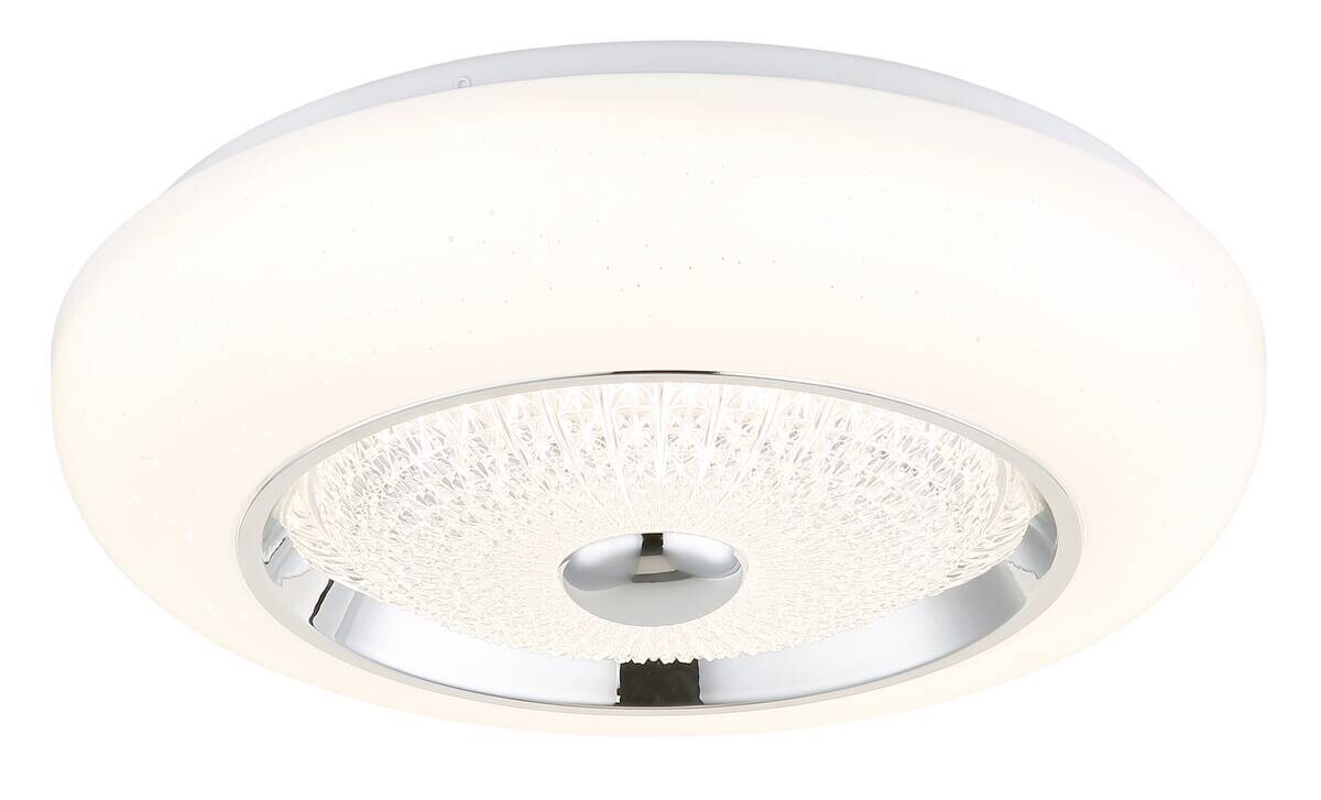 GLOBO Deckenleuchte Opal weiß klar Metall Acryl Kunststoff H/D: ca. 10x38,5 cm 1 Brennstellen