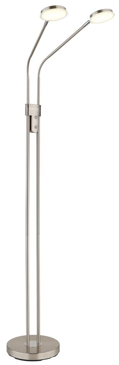 GLOBO Stehlampe nickel Metall B/H/T: ca. 25x172x93 cm 2 Brennstellen