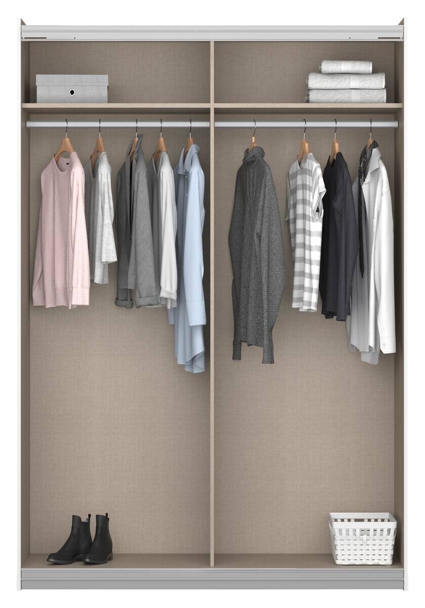 Schwebetürenschrank Quadra Eiche Artisan grau B/H/T: ca. 136x210x57 cm