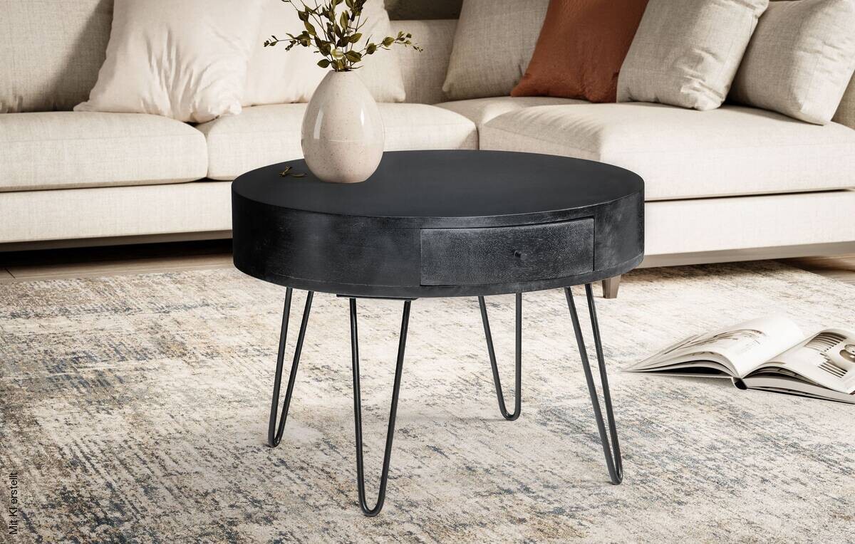 Couchtisch schwarz B/H/T: ca. 60x43x60 cm