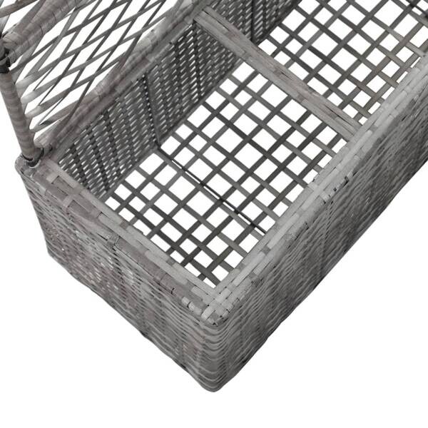 Hochbeet mit Rankgitter grau Polyrattan B/H/L: ca. 30x130x83 cm