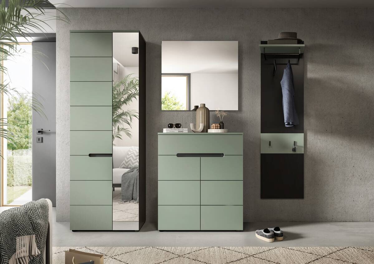 Garderobe Canu grün basaltgrau Nachbildung B/H/T: ca. 220x190x37 cm