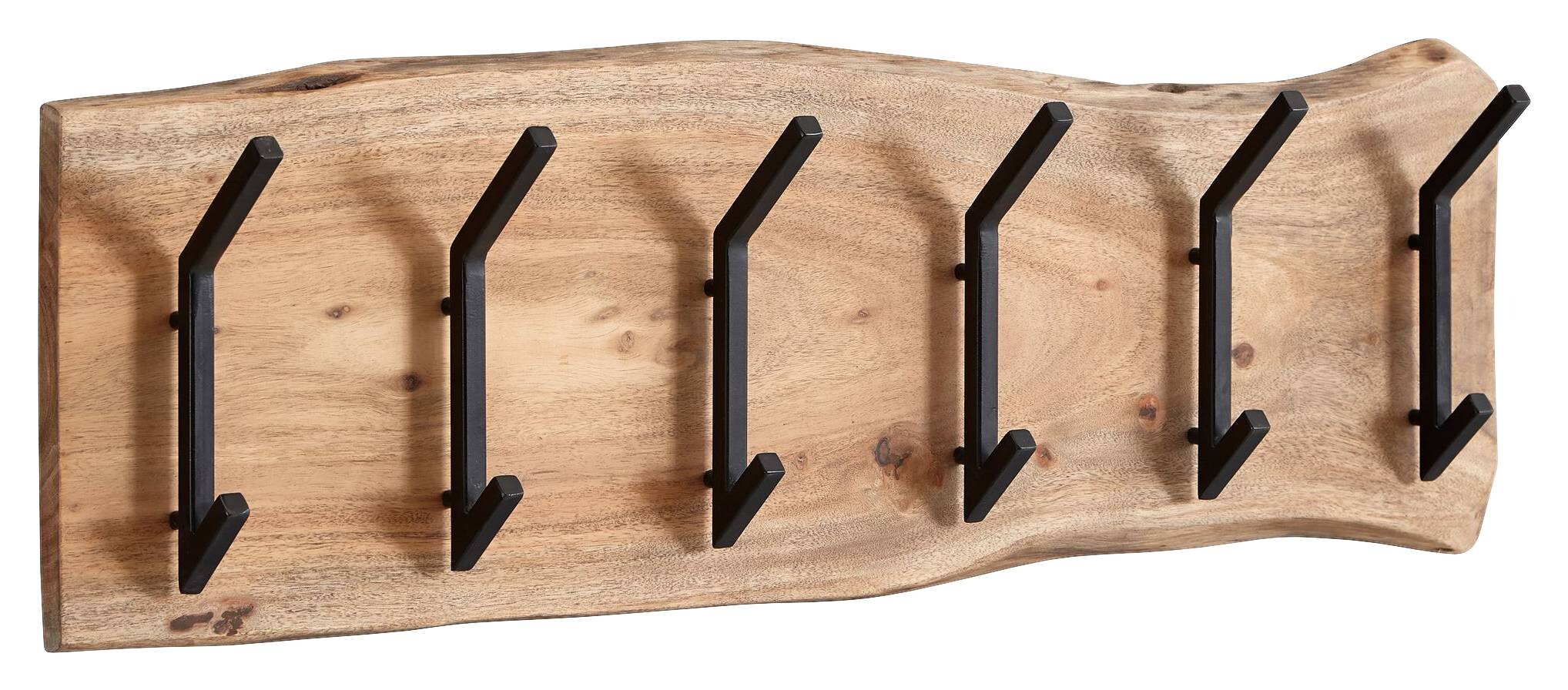 Wandgarderobe natur schwarz pulverbeschichtet B/H/T: ca. 100x29x12,5 cm