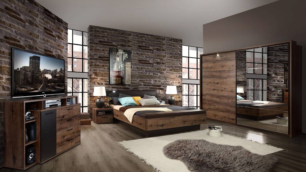 Schwebetürenschrank schlamm Eiche Nachbildung B/H/T: ca. 269,9x209,7x61,2 cm