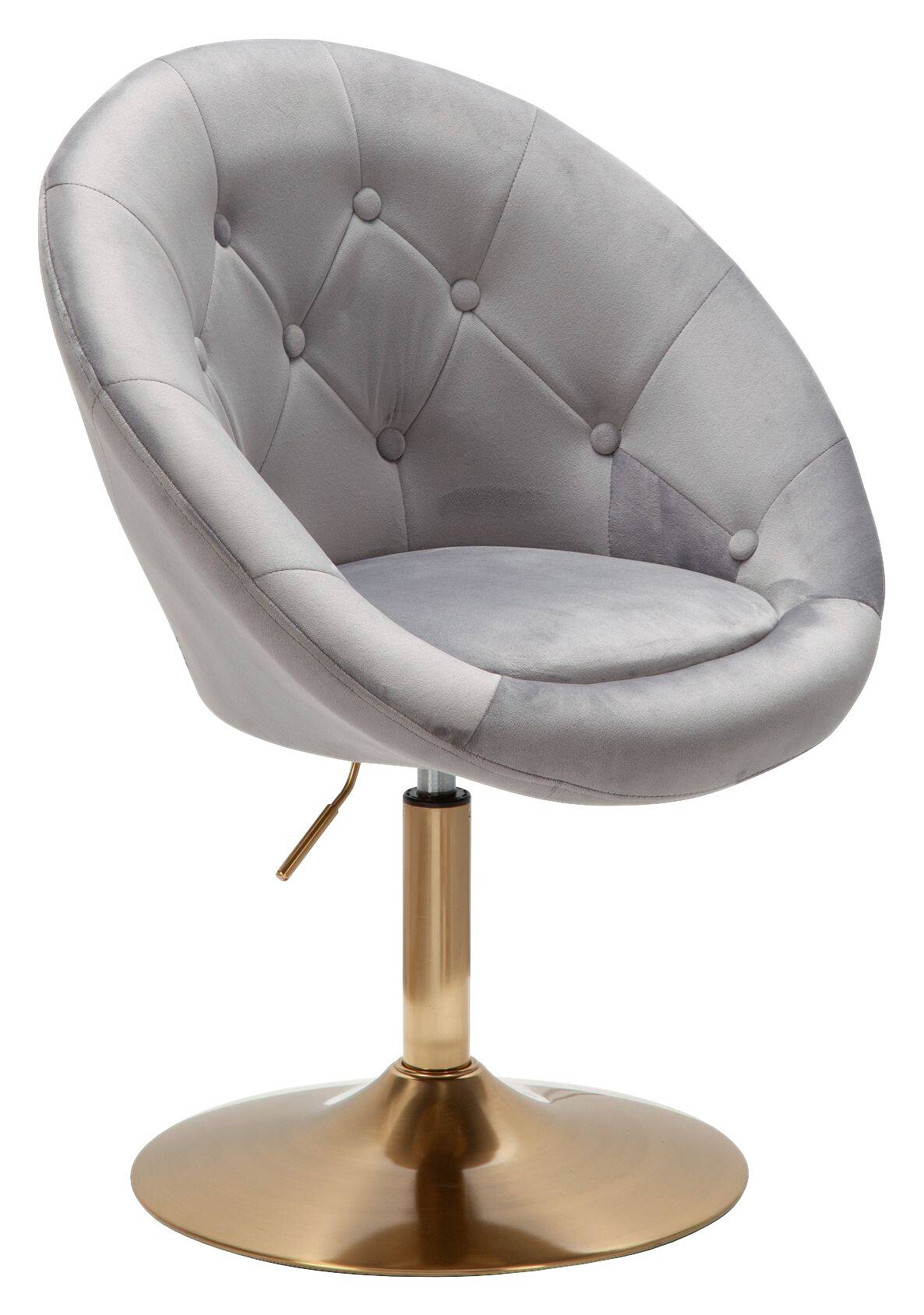 Wohnling Sessel grau gold Stoff Eisen