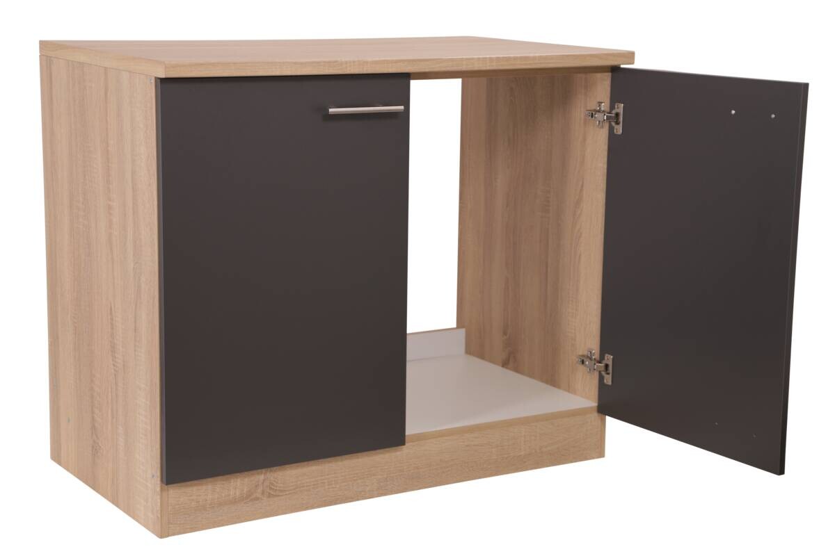Spülenunterschrank Merle grau B/H/T: ca. 100x85x60 cm