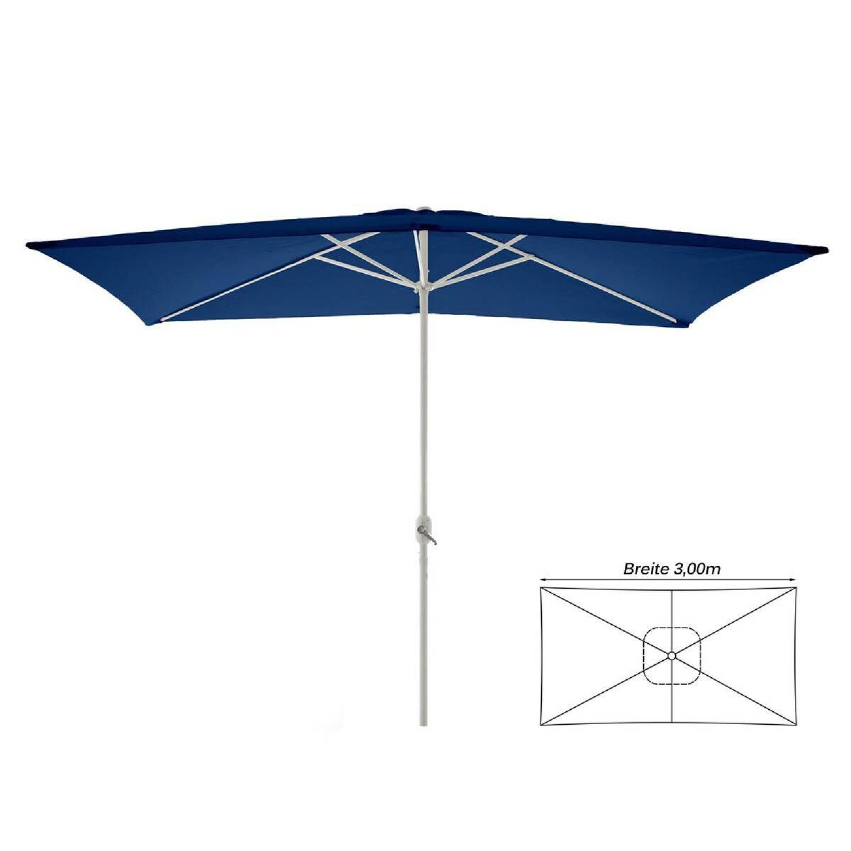 VCM Sonnenschirm blau Polyester-Mischgewebe B/H/L: ca. 200x235x300 cm