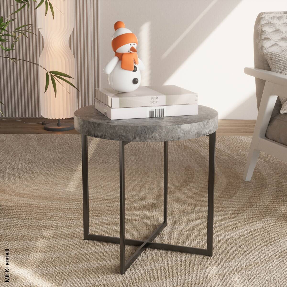 Beistelltisch Celina Beton Optik schwarz B/H/T: ca. 50x50x50 cm