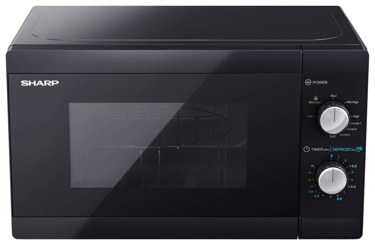 Sharp Mikrowelle mit Grill YC-MG01E-B schwarz Metall B/H/T: ca. 44x25,8x34,4 cm