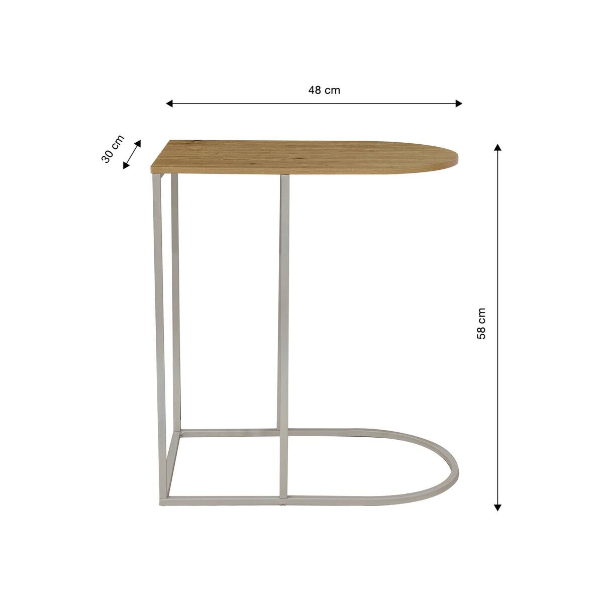 Beistelltisch Babsi Oak MDF B/H/T: ca. 48x58x30 cm