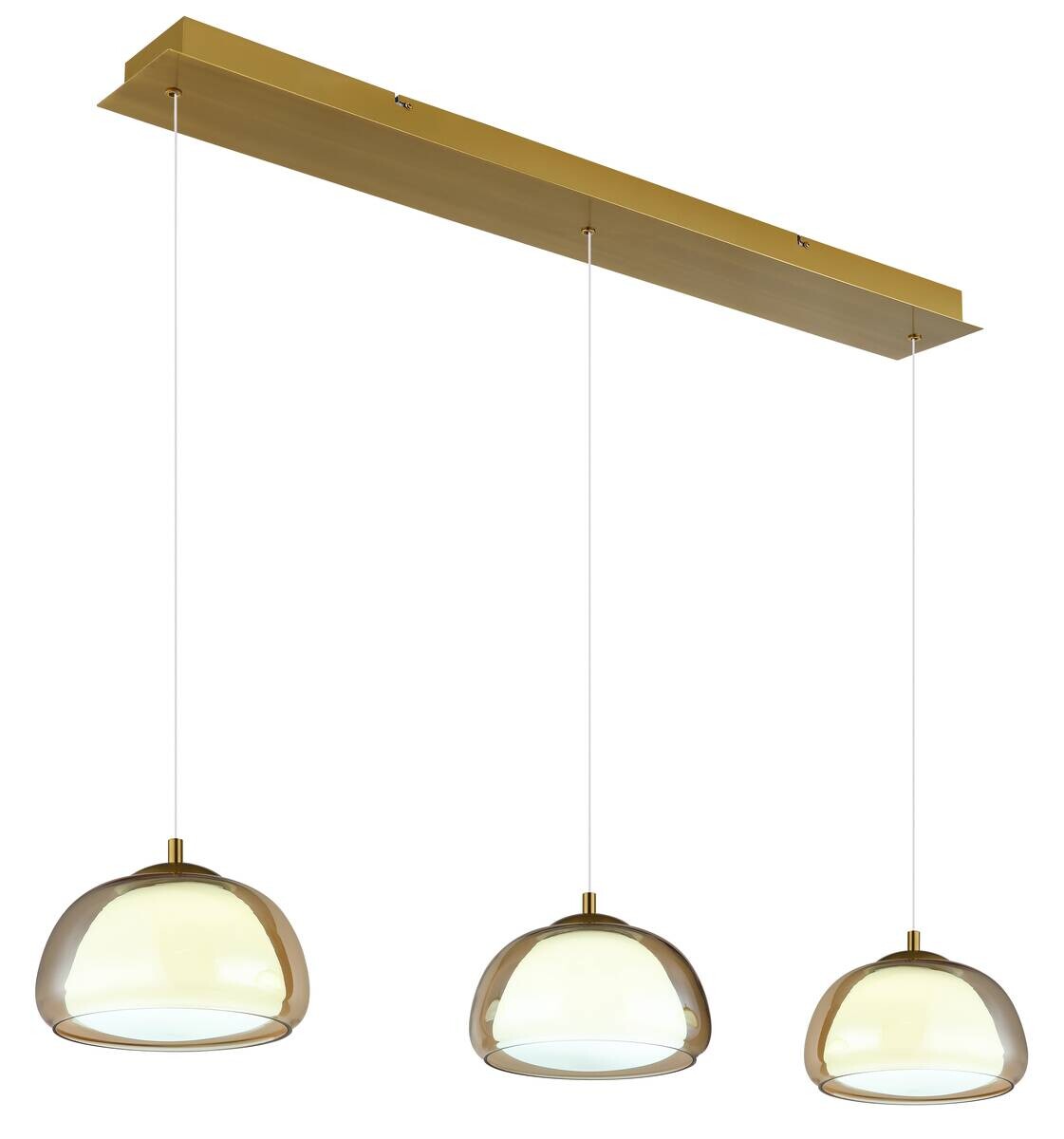 GLOBO Hängeleuchte gold Metall Glas B/H/L: ca. 36x21x101 cm