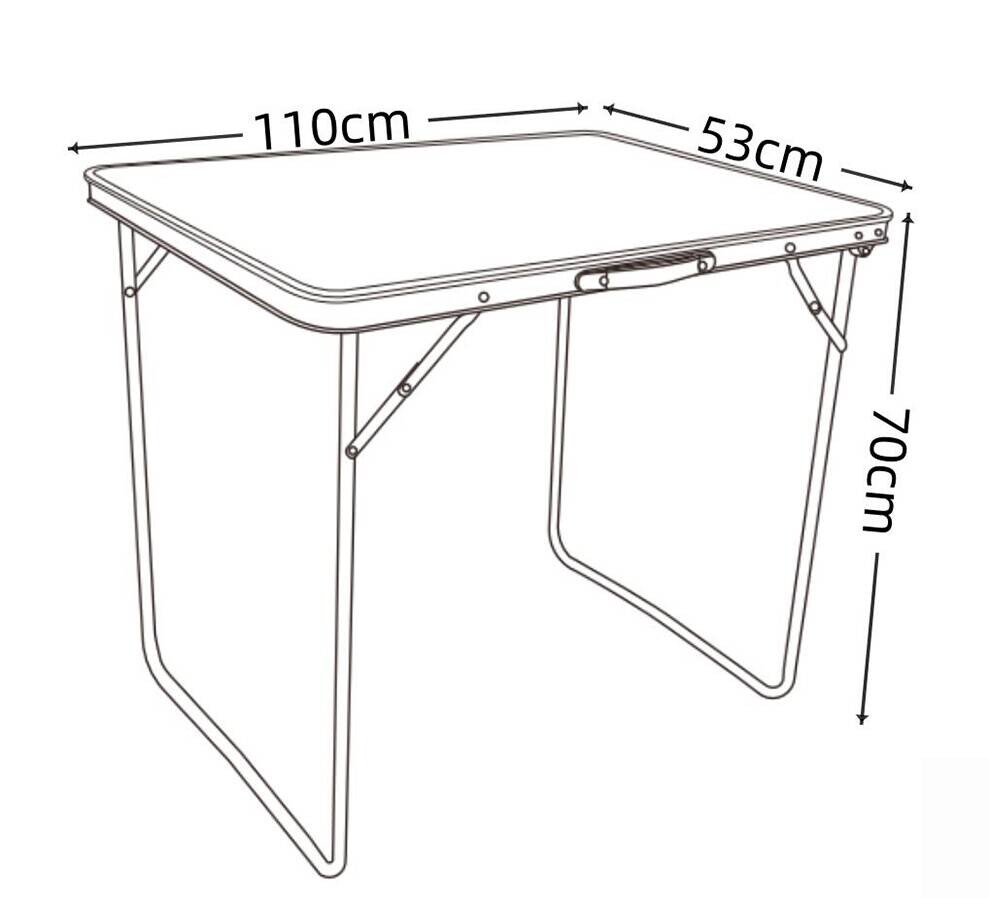 VCM Campingtisch Galdas schwarz Metall B/H/T: ca. 110x70x53 cm