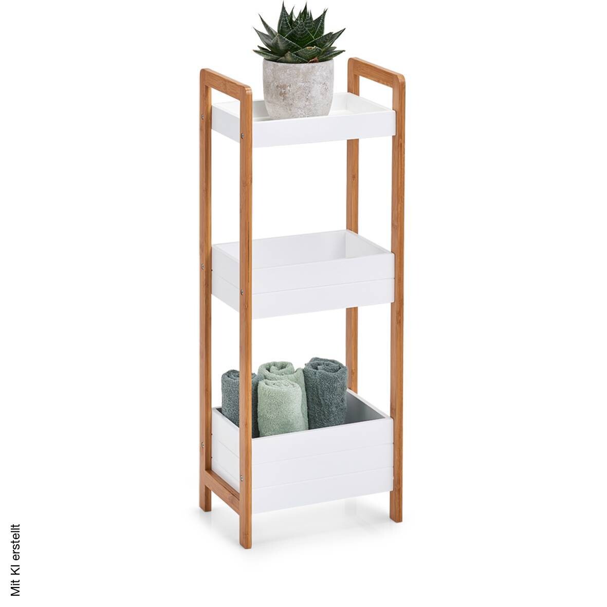 Standregal weiß Bambus B/H/T: ca. 28x74x20 cm