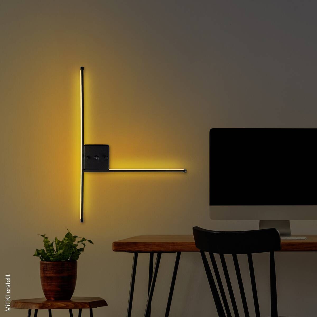 Opviq LED-Wandleuchte schwarz B/H/T: ca. 61x42x3 cm