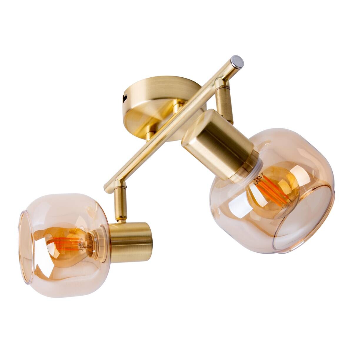 Näve Leuchten Spot gold Glas Metall B/H/T: ca. 40x20x10 cm E14 2 Brennstellen