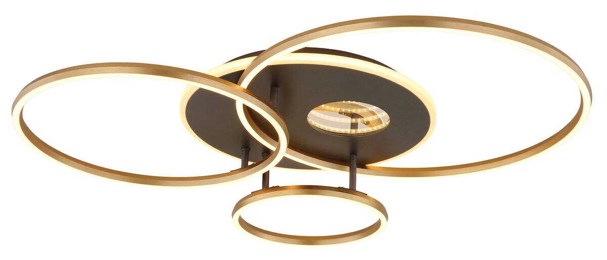 GLOBO Deckenleuchte Invertina anthrazit Opal gold Aluminium Acryl Kunststoff B/H/L: ca. 70x13x90 cm 1 Brennstellen