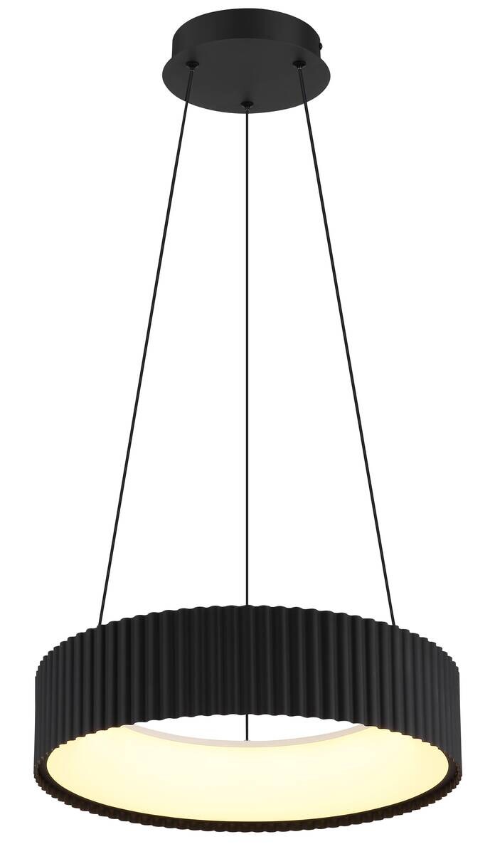 GLOBO LED-Hängeleuchte Opal mattschwarz PVC Metall Acryl H/D: ca. 120x46 cm 1 Brennstellen