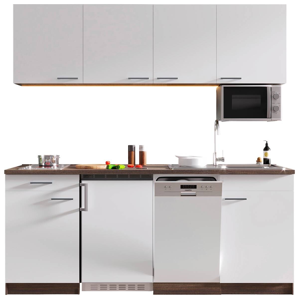 Respekta Küchenblock Economy weiß matt B/H/T: ca. 195x200x60 cm