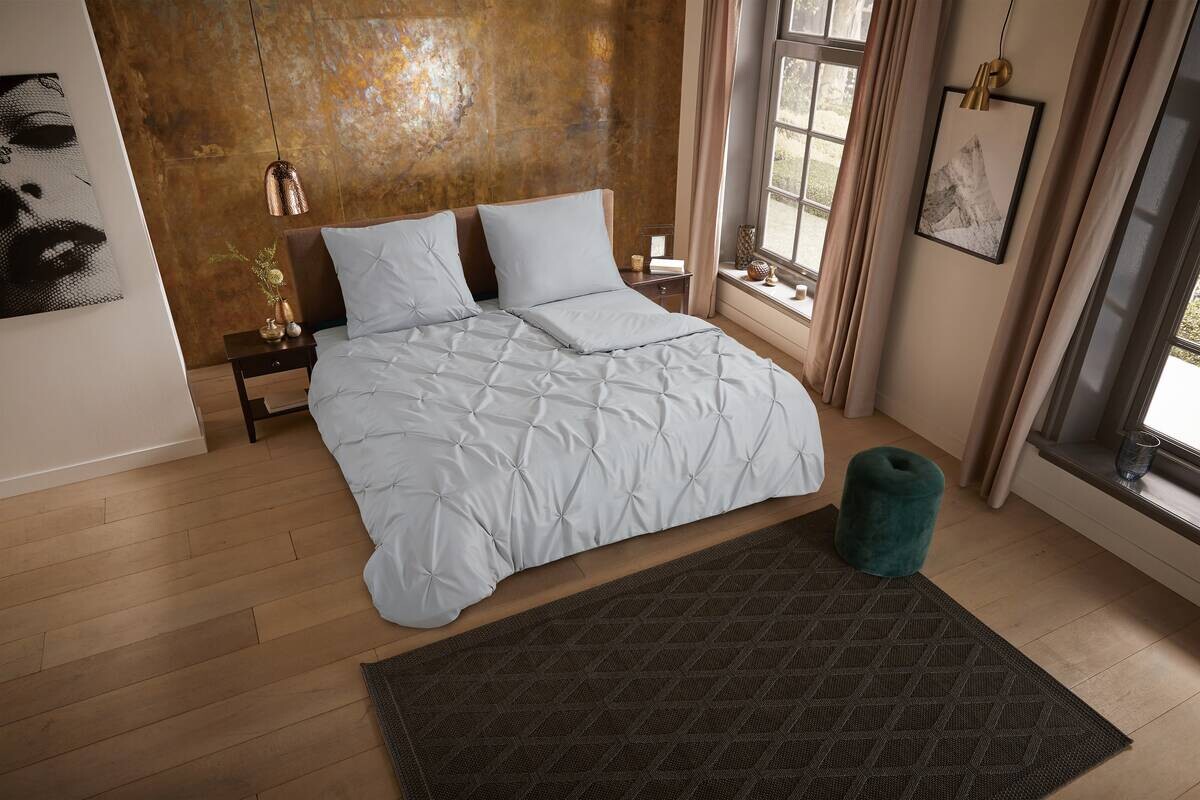 Microfaser Bettwäsche Elegance silber Polyester B/L: ca. 155x220 cm