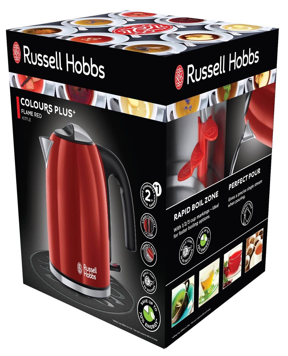Russell Hobbs Wasserkocher 20412-70 rot Edelstahl B/H/T: ca. 24x16x24 cm ca. 1,7 l