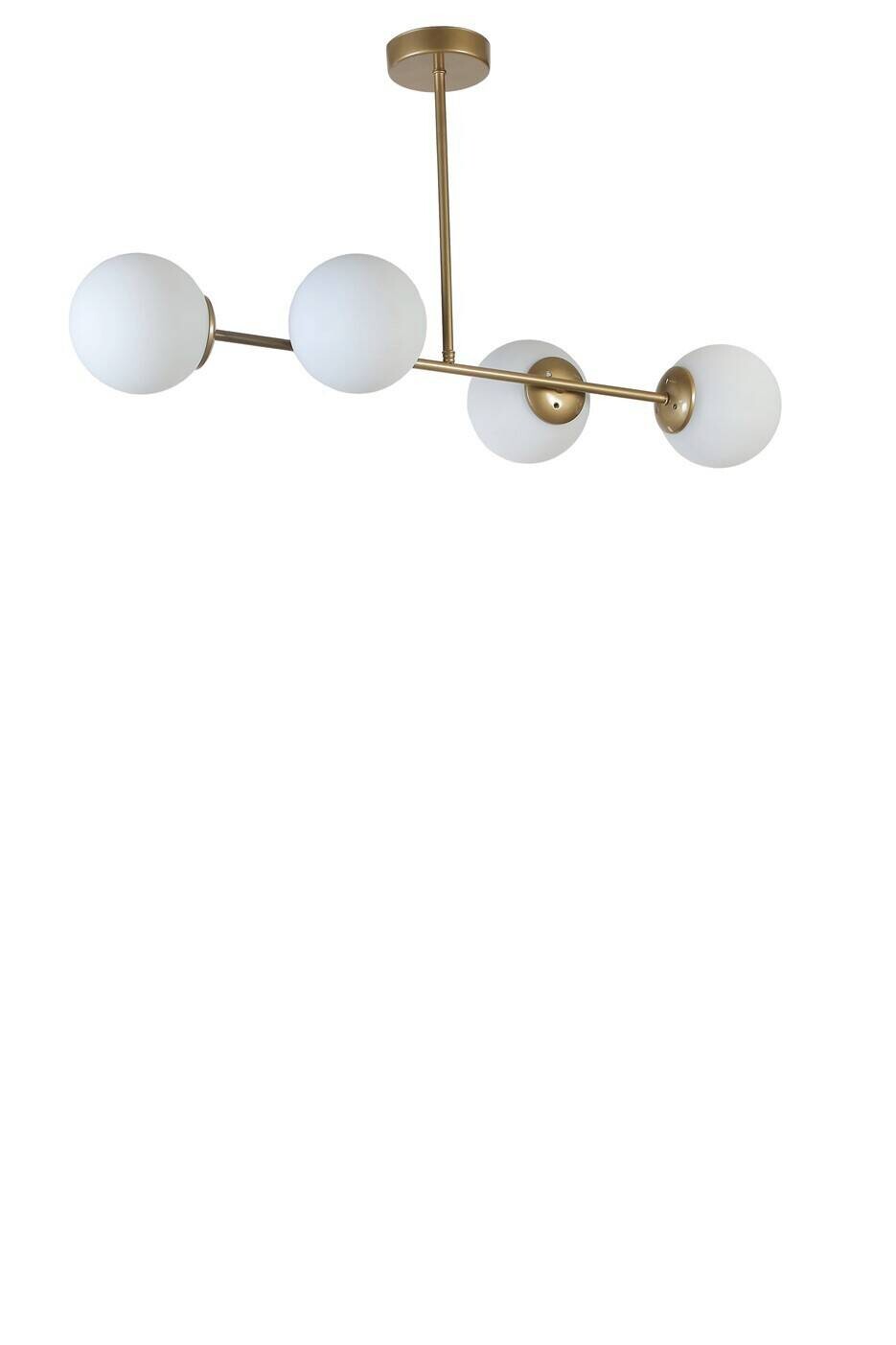 Pendelleuchte gold weiß Metall Glas B/H/T/L: ca. 15x65x15x90 cm E27 1 Brennstellen