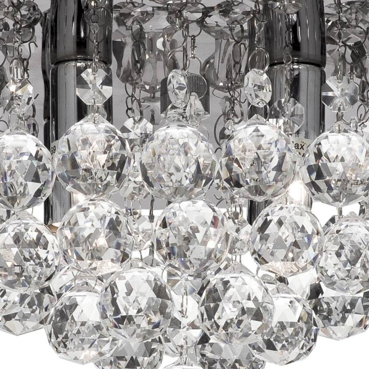 Searchlight Deckenleuchte Hanna Chrom transparent Glas Stahl B/H/L/D: ca. 35x17,5x35x35 cm G9 4 Brennstellen