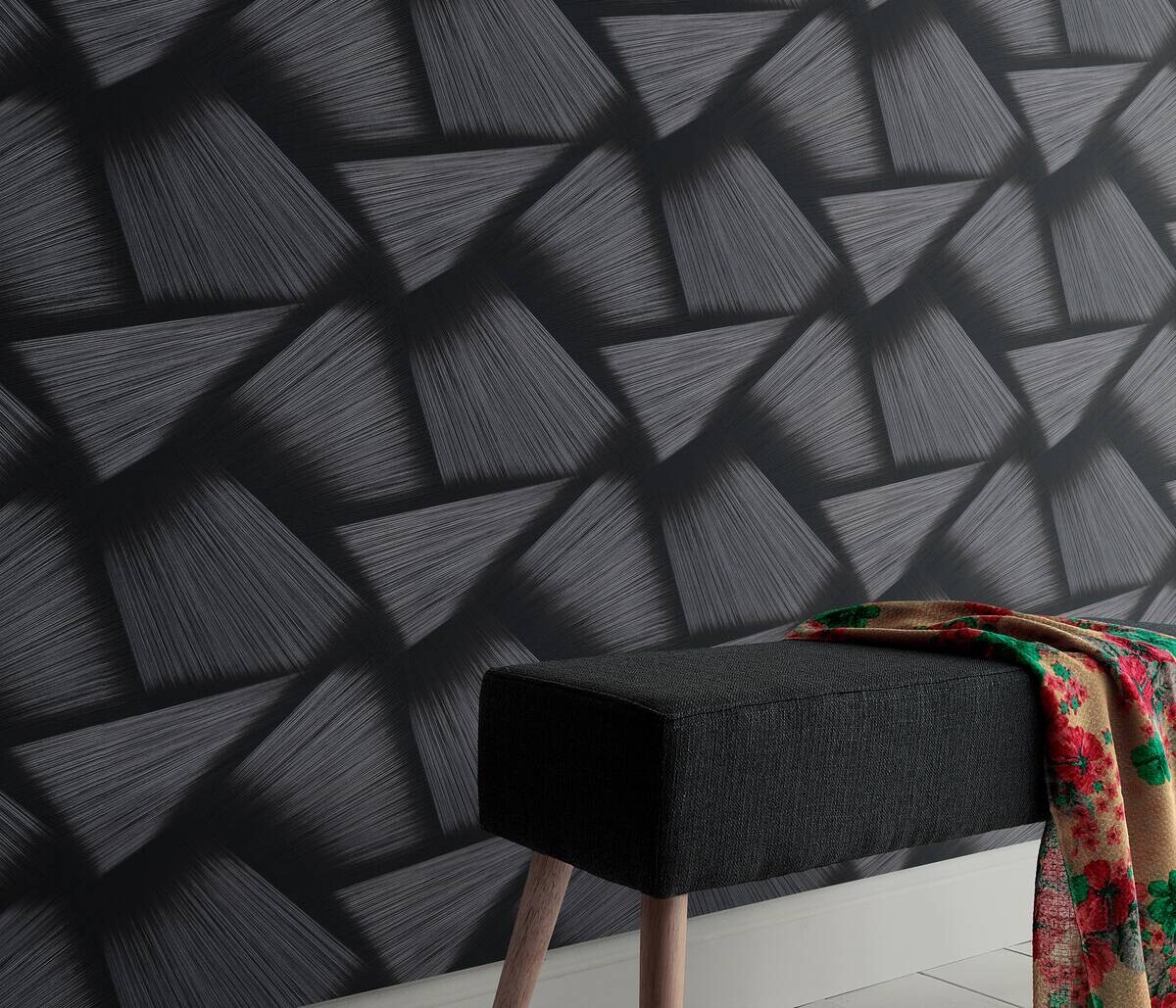 Erismann Vliestapete Schimmer schwarz silber B/L: ca. 53x1005 cm