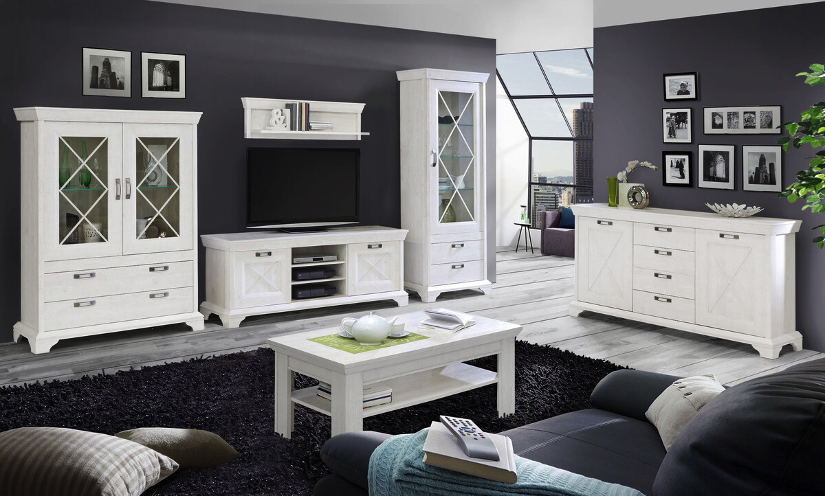 Couchtisch weiß Pinie Nachbildung B/H/T: ca. 120x45x60 cm