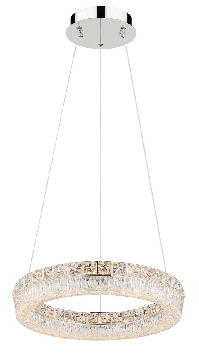 GLOBO Hängeleuchte klar Chrom Metall Acryl Glas H/D: ca. 120x40 cm 1.0 Brennstellen