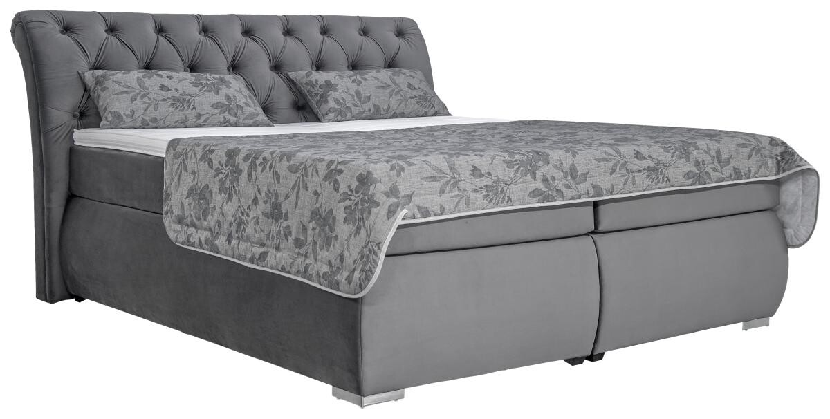 Boxspringbett Agnes dunkelgrau Liegefläche B/L: ca. 180x200 cm