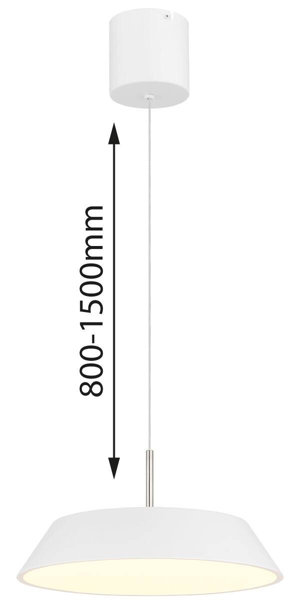 GLOBO LED-Hängeleuchte Opal weiß Metall Kunststoff H/D: ca. 180x40 cm 1 Brennstellen
