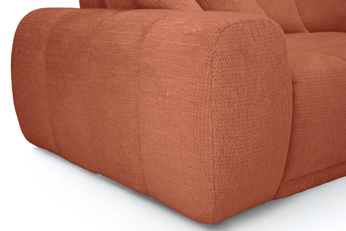 Ecksofa rostfarbig Microfaser B/H/T: ca. 312x97x229 cm