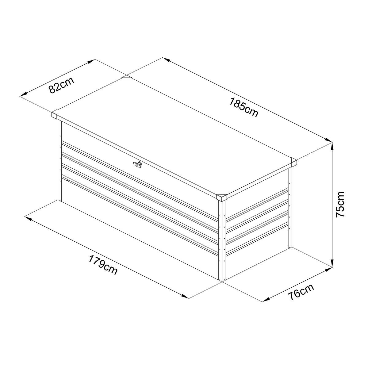 AXI Outdoor Living Gartenbox Miles anthrazit Metall B/H/L: ca. 82x75x185 cm