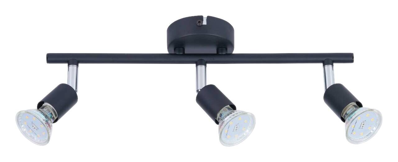 POCOline Spotbalken Joris schwarz Metall L: ca. 36 cm GU10 3 Brennstellen