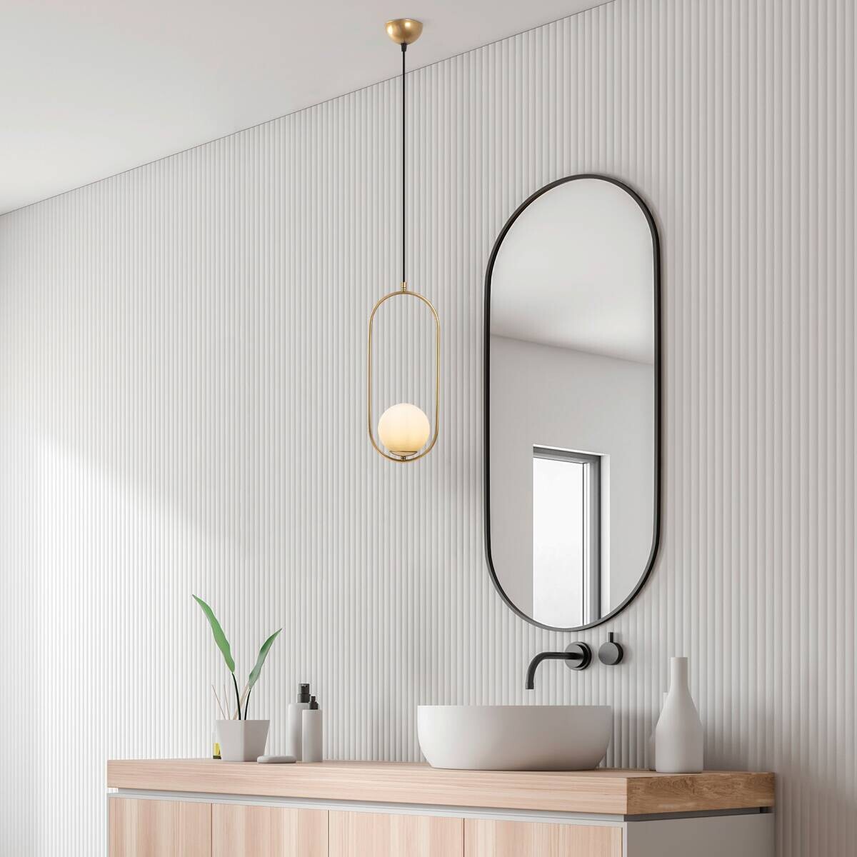 Opviq Pendelleuchte Mudon gold Glas B/H/T/L/D: ca. 15x146x15x15x15 cm E27 1 Brennstellen