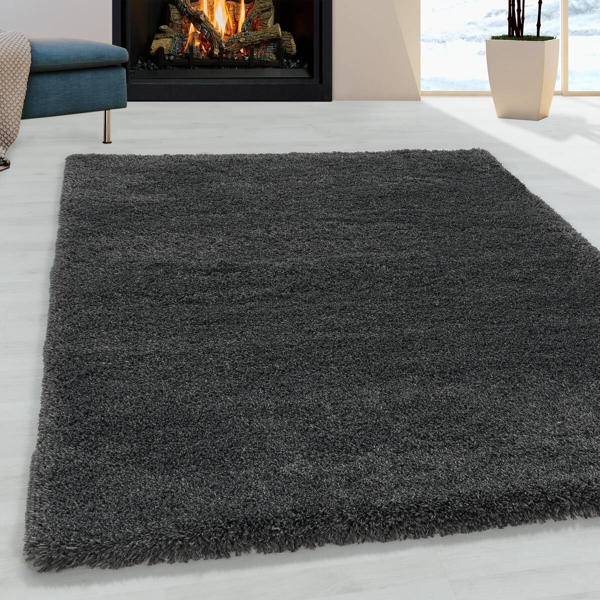 Ayyildiz Teppich FLUFFY grau B/L: ca. 160x230 cm