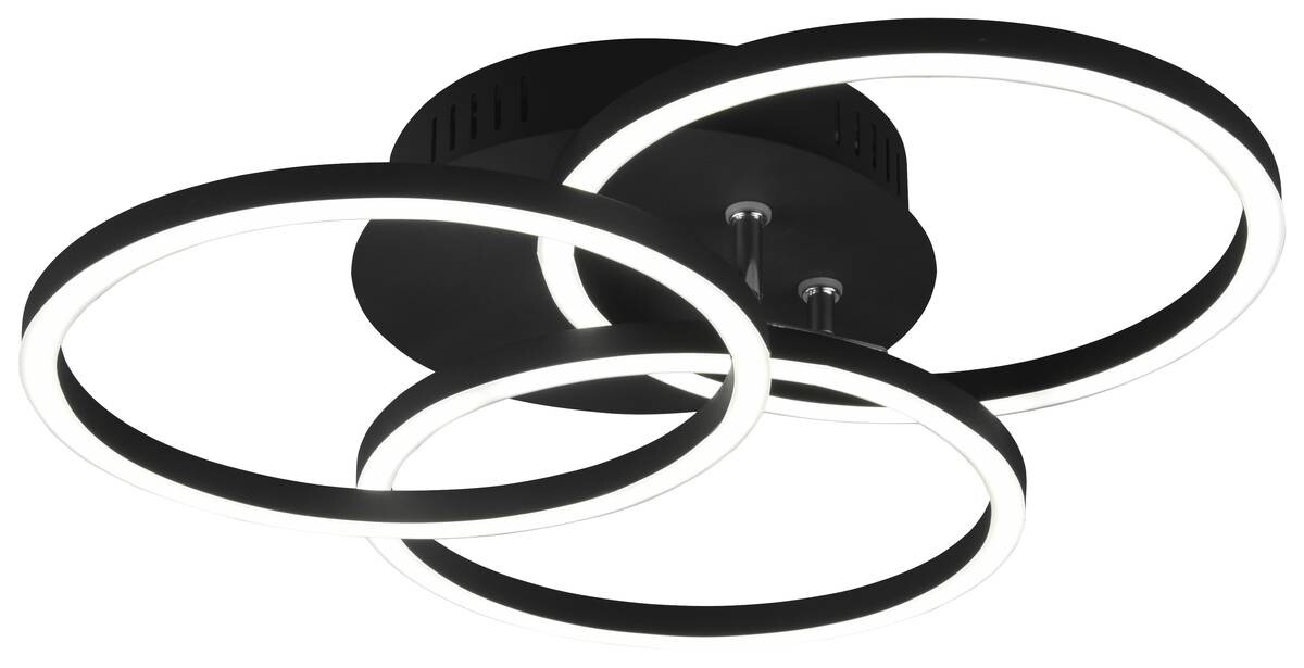 Reality Deckenleuchte Circle mattschwarz Metall B/L: ca. 9,5x43,5 cm 3 Brennstellen