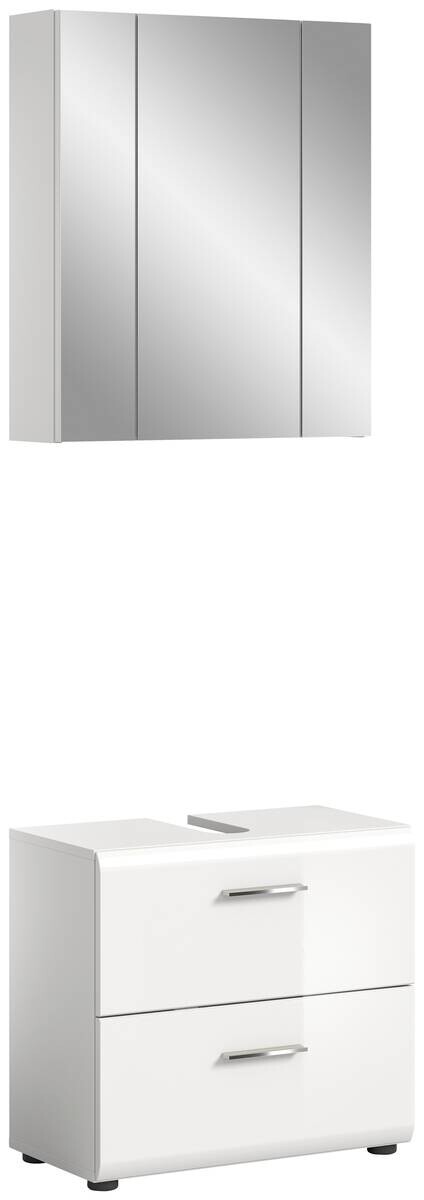 Badezimmer-Set ICE weiß weiß Hochglanz B/H/T: ca. 60x190x32 cm