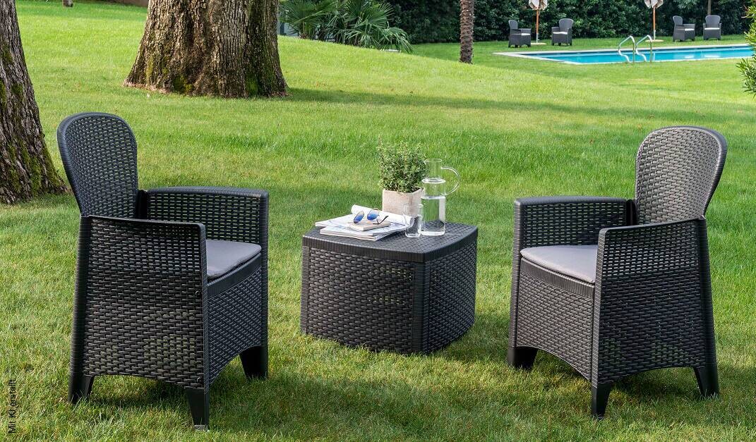 ProGarden Balkonset Three anthrazit Kunststoff | anthrazit