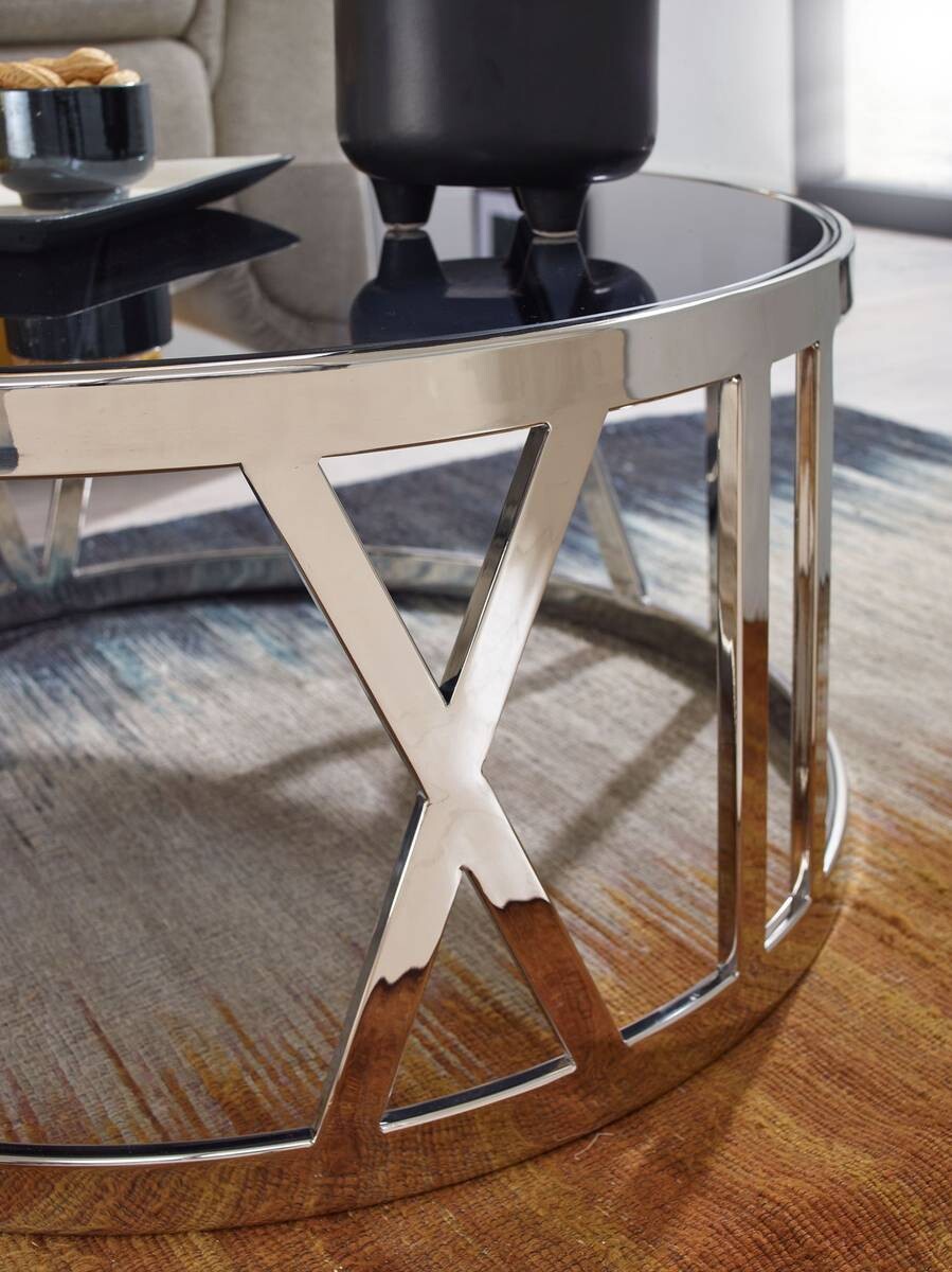 Couchtisch silber B/H/T: ca. 60x30x60 cm