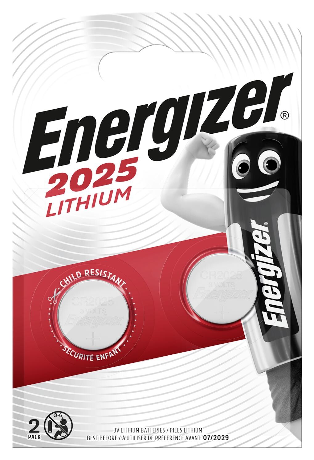 Energizer Knopfzelle Lithium CR2025 2er Pack